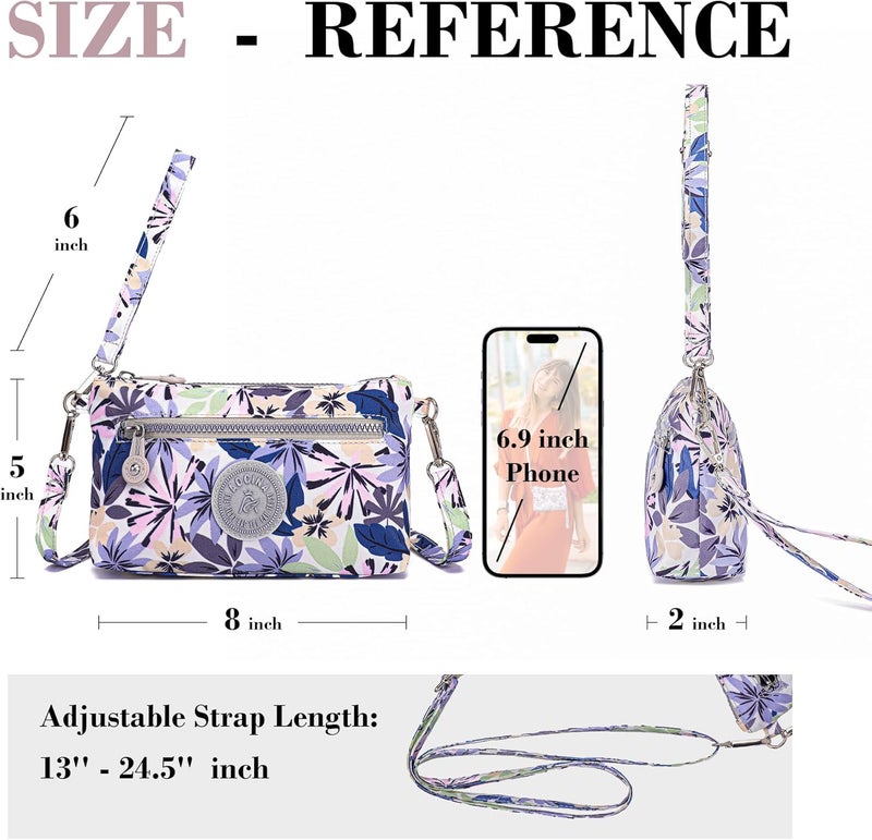AOCINA Small Wristlet Wallet for Women RFID Blocking Crossbody Purse Gifts for Valentines Day Nylon Cell Phone Purses - Image 5